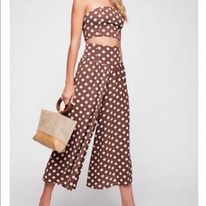 Free People two piece polka dot set. NWT